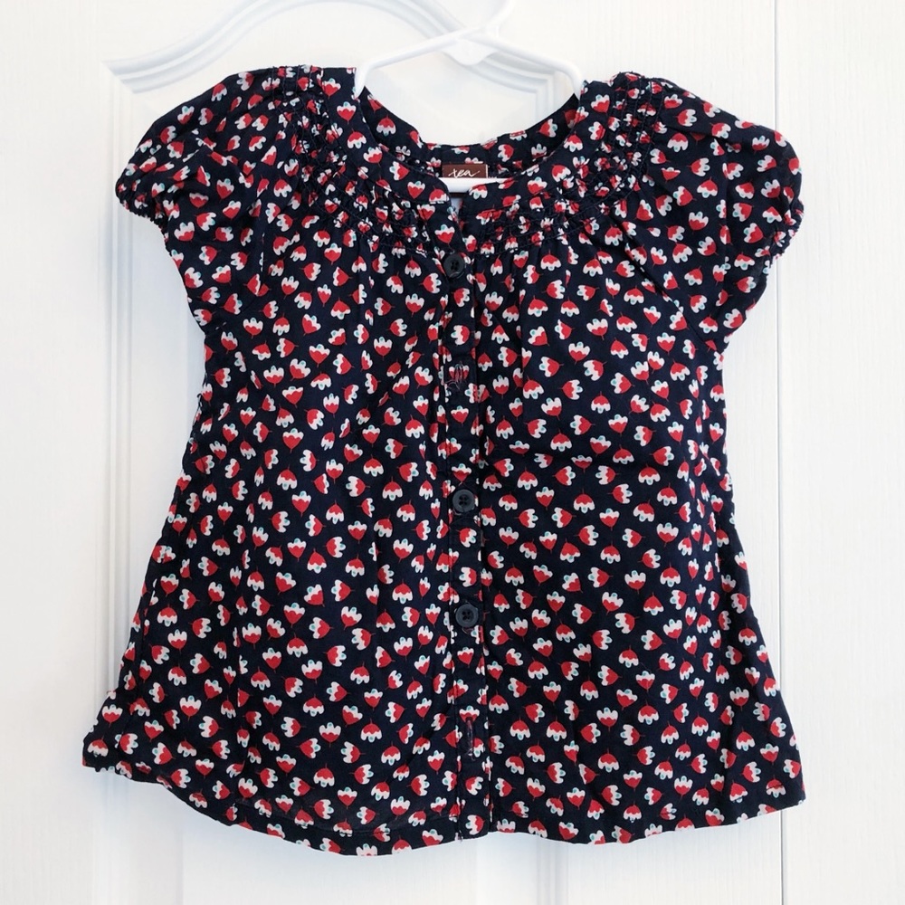 Girls Tea Collection Floral Blouse Top Size 3